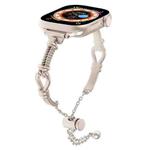 For Apple Watch SE 44mm Twist Metal Bracelet Chain Watch Band(Starlight)