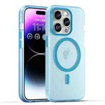 For iPhone 14 Pro MagSafe Frosted Translucent TPU + PC Full Coverage Phone Case(Blue)