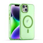 For iPhone 14 Plus MagSafe Frosted Translucent TPU + PC Full Coverage Phone Case(Green)