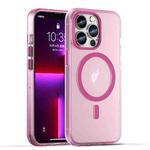 For iPhone 13 Pro MagSafe Frosted Translucent TPU + PC Full Coverage Phone Case(Pink)
