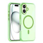 For iPhone 16 MagSafe Frosted Translucent TPU + PC Full Coverage Phone Case(Green)