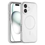 For iPhone 16 Plus MagSafe Frosted Translucent TPU + PC Full Coverage Phone Case(White)