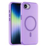 For iPhone SE 2024 MagSafe Frosted Translucent TPU + PC Full Coverage Phone Case(Dark Purple)