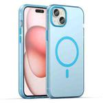 For iPhone 15 Plus MagSafe Frosted Translucent TPU + PC Full Coverage Phone Case(Blue)