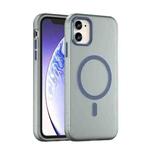 For iPhone 12 MagSafe Frosted Translucent TPU + PC Full Coverage Phone Case(Dark Blue)