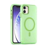 For iPhone 12 MagSafe Frosted Translucent TPU + PC Full Coverage Phone Case(Green)