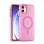 For iPhone 12 MagSafe Frosted Translucent TPU + PC Full Coverage Phone Case(Pink)