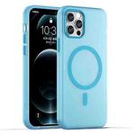 For iPhone 12 Pro MagSafe Frosted Translucent TPU + PC Full Coverage Phone Case(Blue)