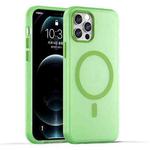 For iPhone 12 Pro MagSafe Frosted Translucent TPU + PC Full Coverage Phone Case(Green)