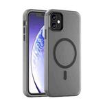For iPhone 11 MagSafe Frosted Translucent TPU + PC Full Coverage Phone Case(Black)