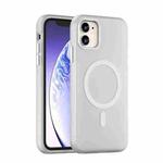 For iPhone 11 MagSafe Frosted Translucent TPU + PC Full Coverage Phone Case(White)