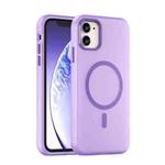 For iPhone 11 MagSafe Frosted Translucent TPU + PC Full Coverage Phone Case(Dark Purple)