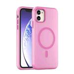 For iPhone 11 MagSafe Frosted Translucent TPU + PC Full Coverage Phone Case(Pink)