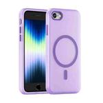 For iPhone SE 2022 / 2020 / 8 MagSafe Frosted Translucent TPU + PC Full Coverage Phone Case(Dark Purple)