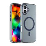 For iPhone 17 MagSafe Frosted Translucent TPU + PC Full Coverage Phone Case(Dark Blue)