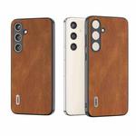 For Samsung Galaxy S24+ 5G ABEEL Retro Texture PU Phone Case(Brown)