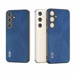 For Samsung Galaxy S24+ 5G ABEEL Retro Texture PU Phone Case(Blue)