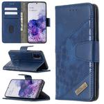 For Samsung Galaxy S20 Matching Color Crocodile Texture Horizontal Flip PU Leather Case with Wallet & Holder & Card Slots(Blue)