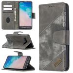 For Samsung Galaxy S10 Matching Color Crocodile Texture Horizontal Flip PU Leather Case with Wallet & Holder & Card Slots(Grey)