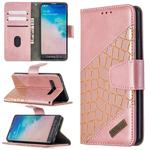 For Samsung Galaxy S10 Matching Color Crocodile Texture Horizontal Flip PU Leather Case with Wallet & Holder & Card Slots(Rose Gold)