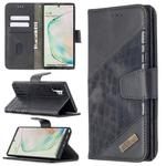 For Samsung Galaxy  Note 10 Plus Matching Color Crocodile Texture Horizontal Flip PU Leather Case with Wallet & Holder & Card Slots(Black)