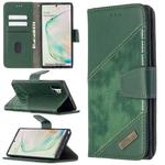 For Samsung Galaxy  Note 10 Plus Matching Color Crocodile Texture Horizontal Flip PU Leather Case with Wallet & Holder & Card Slots(Green)