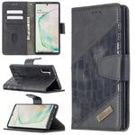 For Samsung Galaxy Note 10 Matching Color Crocodile Texture Horizontal Flip PU Leather Case with Wallet & Holder & Card Slots(Black)