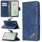 For Samsung Galaxy Note 10 Matching Color Crocodile Texture Horizontal Flip PU Leather Case with Wallet & Holder & Card Slots(Blue)
