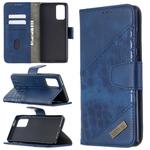 For Samsung Galaxy Note20 Matching Color Crocodile Texture Horizontal Flip PU Leather Case with Wallet & Holder & Card Slots(Blue)