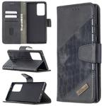 For Samsung Galaxy Note20 Ultra Matching Color Crocodile Texture Horizontal Flip PU Leather Case with Wallet & Holder & Card Slots(Black)