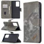 For Samsung Galaxy Note20 Ultra Matching Color Crocodile Texture Horizontal Flip PU Leather Case with Wallet & Holder & Card Slots(Grey)