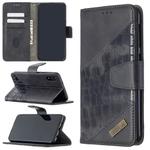 For Samsung Galaxy A10 / M10 Matching Color Crocodile Texture Horizontal Flip PU Leather Case with Wallet & Holder & Card Slots(Black)
