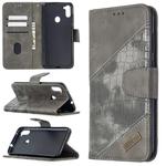 For Samsung Galaxy A11 / M11 Matching Color Crocodile Texture Horizontal Flip PU Leather Case with Wallet & Holder & Card Slots(Grey)