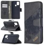 For Samsung Galaxy A21s Matching Color Crocodile Texture Horizontal Flip PU Leather Case with Wallet & Holder & Card Slots(Black)