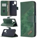 For Samsung Galaxy A21s Matching Color Crocodile Texture Horizontal Flip PU Leather Case with Wallet & Holder & Card Slots(Green)