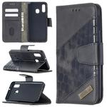 For Samsung Galaxy A40 Matching Color Crocodile Texture Horizontal Flip PU Leather Case with Wallet & Holder & Card Slots(Black)