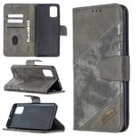 For Samsung Galaxy A71 Matching Color Crocodile Texture Horizontal Flip PU Leather Case with Wallet & Holder & Card Slots(Grey)