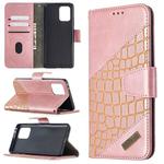 For Samsung Galaxy A91 / S10 Lite Matching Color Crocodile Texture Horizontal Flip PU Leather Case with Wallet & Holder & Card Slots(Rose Gold)