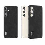 For Samsung Galaxy S24+ 5G ABEEL Elegant Series PU Leather Black Edge Phone Case(Black)