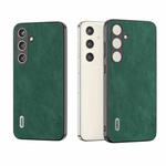 For Samsung Galaxy S24+ 5G ABEEL Elegant Series PU Leather Black Edge Phone Case(Green)