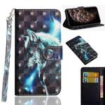 For iPhone 11 Pro Max 3D Painting Pattern Horizontal Flip TPU + PU Leather Case with Holder & Card Slots & Wallet & Lanyard(Wolf)