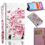 For iPhone 11 3D Painting Pattern Horizontal Flip TPU + PU Leather Case with Holder & Card Slots & Wallet & Lanyard(Tree Cat)