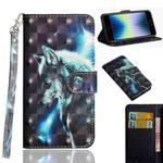 For iPhone SE 2022 / SE 2020 / 8 / 7 3D Painting Pattern Horizontal Flip TPU + PU Leather Case with Holder & Card Slots & Wallet & Lanyard(Wolf)