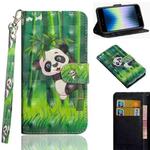 For iPhone SE 2022 / SE 2020 / 8 / 7 3D Painting Pattern Horizontal Flip TPU + PU Leather Case with Holder & Card Slots & Wallet & Lanyard(Bamboo Panda)