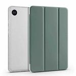 For Samsung Galaxy Tab A9+ X210 3-fold Clear Honeycomb TPU Leather Tablet Case with Pen Slot(Dark Green)