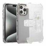 For iPhone 15 Pro Max Frosted PC+TPU Phone Case with Back Clip(Transparent Black)