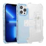 For iPhone 13 Pro Max Frosted PC+TPU Phone Case with Back Clip(Sky Blue)