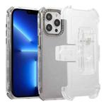 For iPhone 13 Pro Max Frosted PC+TPU Phone Case with Back Clip(Transparent Black)