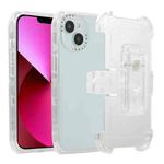 For iPhone 13 Frosted PC+TPU Phone Case with Back Clip(White)