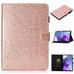 For Lenovo Tab P12 2023 / TB370FU Varnish Glitter Powder Smart Leather Tablet Case(Rose Gold)